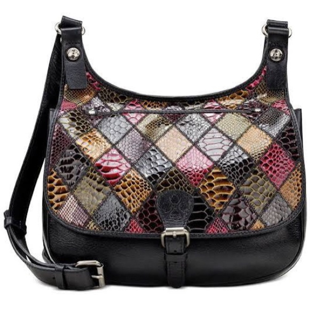Patricia Nash Multicolor Patchwork Leather Crossbody